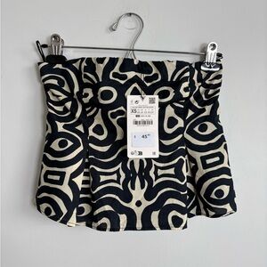 Zara Strapless Tube Top Abstract Print NWT XS Summer Top